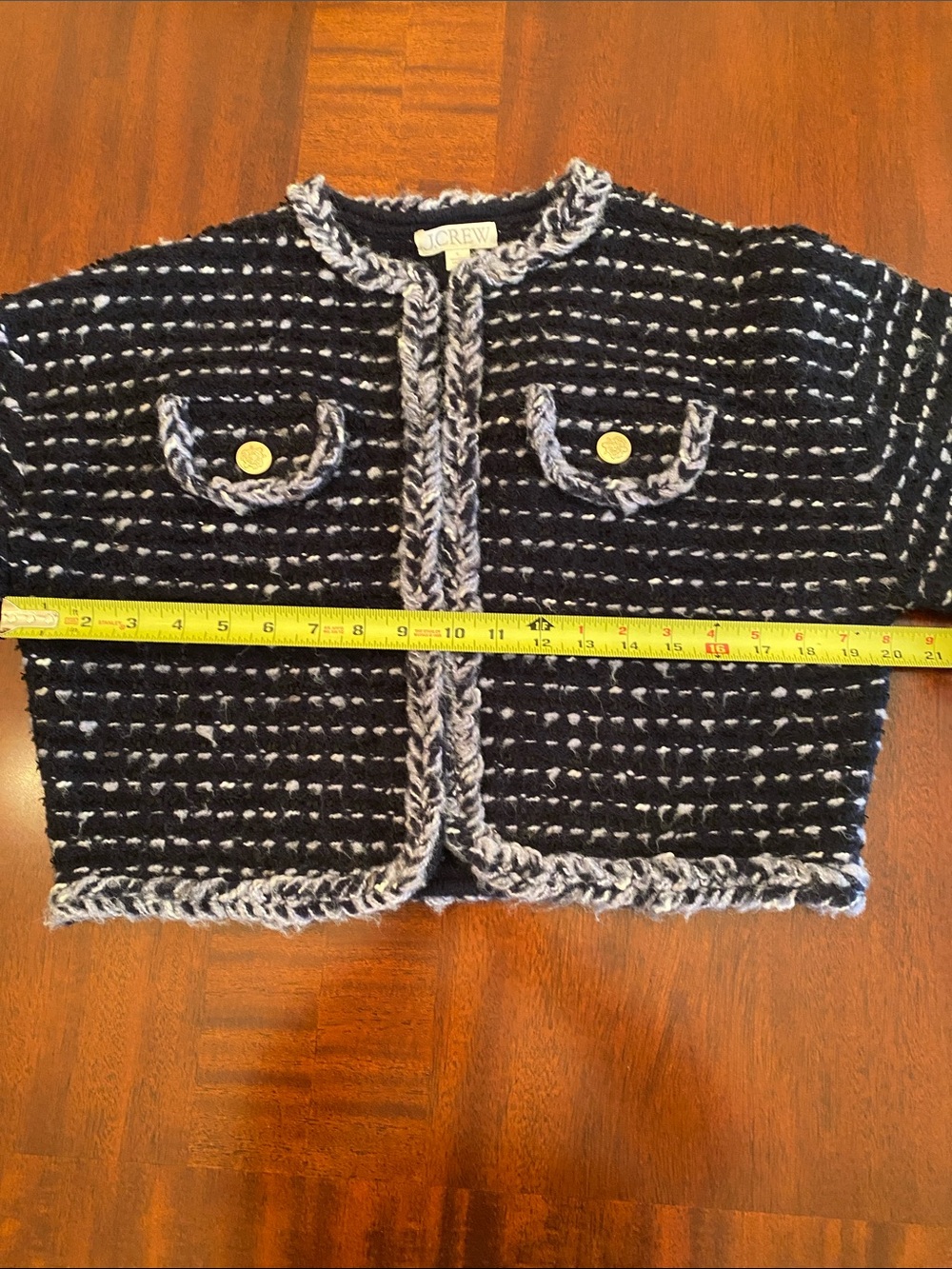 J. Crew Cropped Lady Jacket in Navy Marled Yarn Size S - Picture 15 of 16
